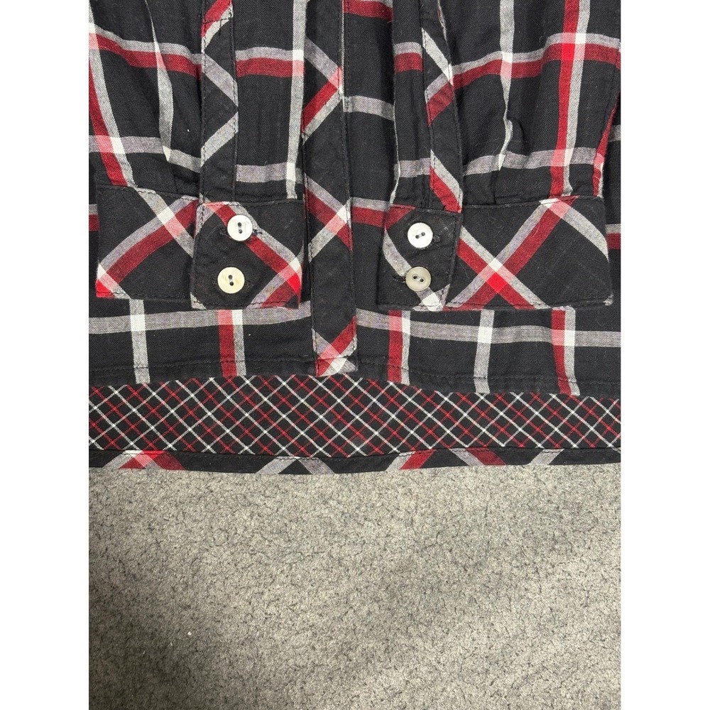 J. Jill Womens Black Red Plaid Long Sleeve Button Down Tunic Shirt Size M Cotton - Picture 3 of 9